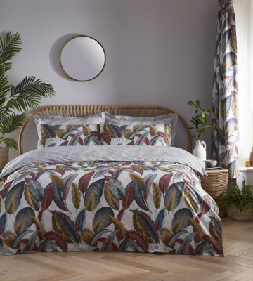 144 Thread Count Bedding Antique Leaf Duvet Cover Set | DIY at B&Q