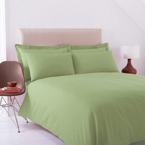 144 Thread Count Poetry Dye Plain Duvet Cover Set Double Bedding Set Green
