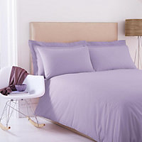 144 Thread Count Poetry Dye Plain Duvet Cover Set Double Bedding Set Lilac