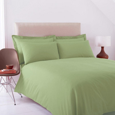 144 Thread Count Poetry Dye Plain Duvet Cover Set Kingsize Bedding Set Green