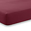 144 Thread Count Poetry Plain Dye Fitted sheet 4ft Bedding Burgundy