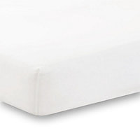 144 Thread Count Poetry Plain Dye Fitted sheet 4ft Bedding White