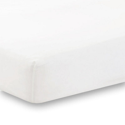 144 Thread Count Poetry Plain Dye Fitted sheet 4ft Bedding White