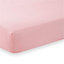 144 Thread Count Poetry Plain Dye Fitted sheet Kingsize Bedding Pink