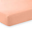 144 Thread Count Poetry Plain Dye Fitted sheet Single Bedding Peach