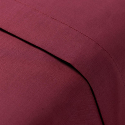 144 Thread Count Poetry Plain Dye Flat sheet Double Bedding Burgundy