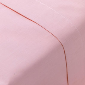 144 Thread Count Poetry Plain Dye Flat sheet Single Bedding Pink
