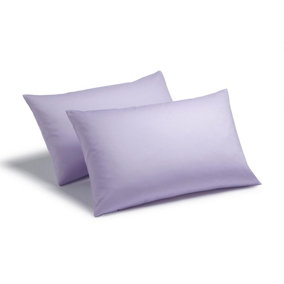 144 Thread Count Poetry Plain Dye Housewife Pillowcase Pair Lilac