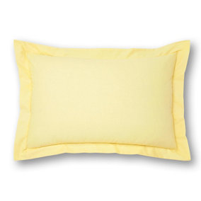 144 Thread Count Poetry Plain Dye Oxford Pillowcase Lemon
