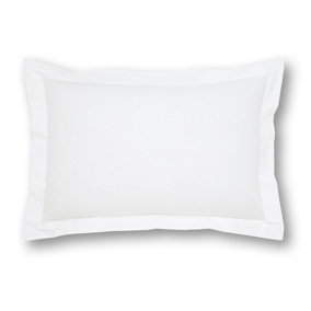 144 Thread Count Poetry Plain Dye Oxford Pillowcase White