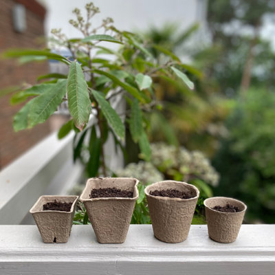 144 x 5cm Eco Square Fibre Biodegradable and Compostable Plant Pots