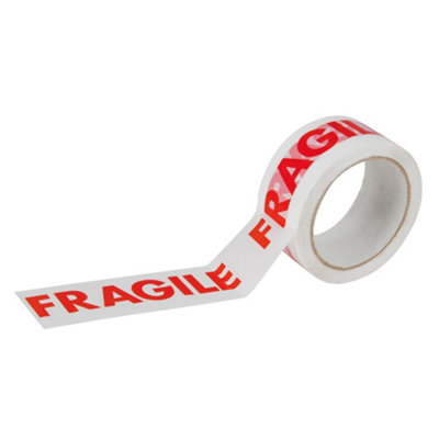 144 x Strong Sticky 50mm x 66m Printed 'FRAGILE' Packaging Tape