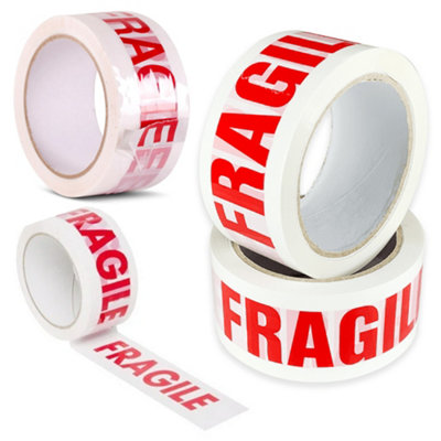 144 x Strong Sticky 50mm x 66m Printed 'FRAGILE' Packaging Tape