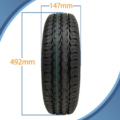 145R10 Trailer Tyres & Wheels 4x100mm PCD 84/82N Load Capacity 500kg ...