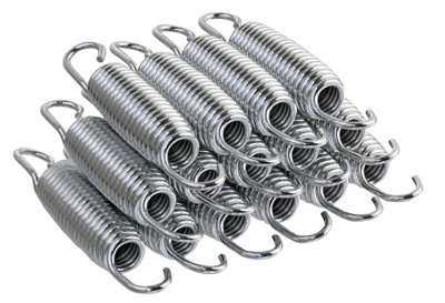 14cm / 5.5 Inch Trampoline Springs (Hook to Hook) - Heavy-Duty Galvanised Replacement Springs - Set of 15