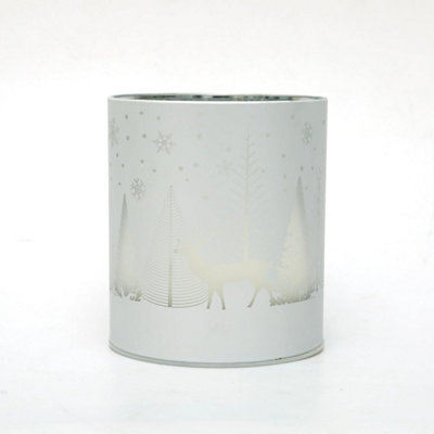 14cm Christmas Decorated Vase Led Silver Glass Vase / Forest - 3