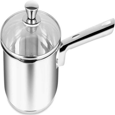 14CM Milk Pan Stainless Steel Handle Saucepan Milkpan Brushed Kitchen Cookware