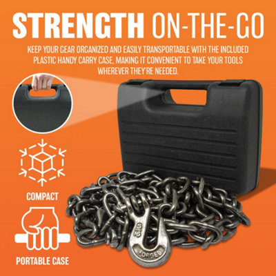 14Ft Heavy Duty Recovery Tow Towing Truckers Chain Grab Hooks With ...