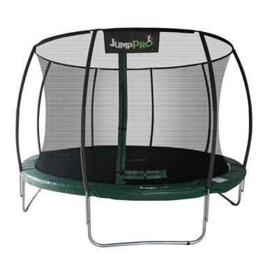 14ft JumpPRO™ Xcite Green Round Trampoline with Enclosure