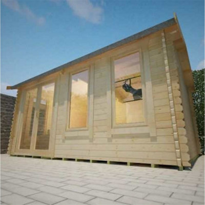 14ft x 10ft (4.15m x 2.95m) Ralph 44mm Wooden Log Cabin (19mm Tongue and Groove Floor and Roof) (14 x 10) (14x10) - 6