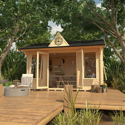 14ft x 10ft (4150mm x 2950mm) Horsforth "The Louisiana" 44mm Log Cabin With 4 Opening Windows - 3