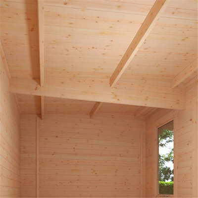 14ft x 10ft (4150mm x 2950mm) Horsforth "The Utah" 44mm Log Cabin With 3 Windows - 4