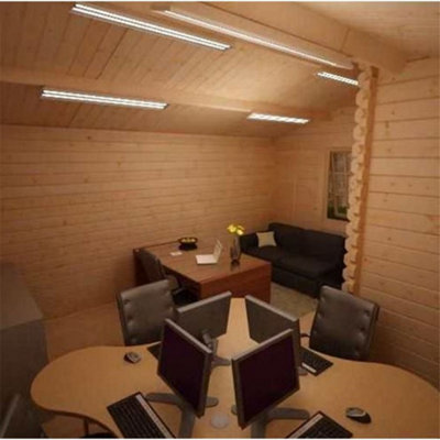 14ft x 12ft (4.26m x 3.65m) Amber 44mm Wooden Log Cabin (19mm Tongue and Groove Floor and Roof) (14 x 12) (14x12) - 8