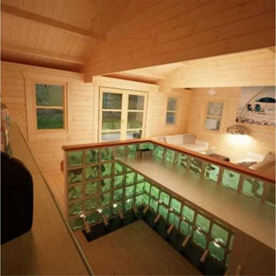 14ft x 12ft (4.26m x 3.66m) Neville 44mm Wooden Log Cabin (19mm Tongue and Groove Floor and Roof) (14 x 12) (14x12) - 6