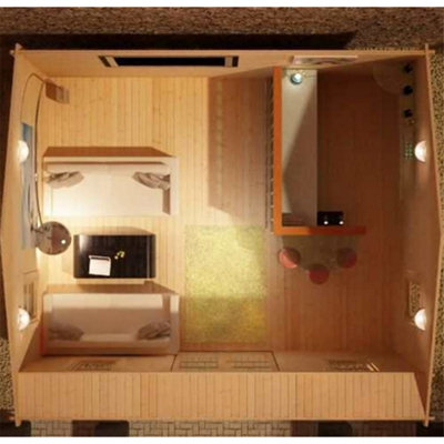 14ft x 12ft (4.26m x 3.66m) Neville 44mm Wooden Log Cabin (19mm Tongue and Groove Floor and Roof) (14 x 12) (14x12) - 8