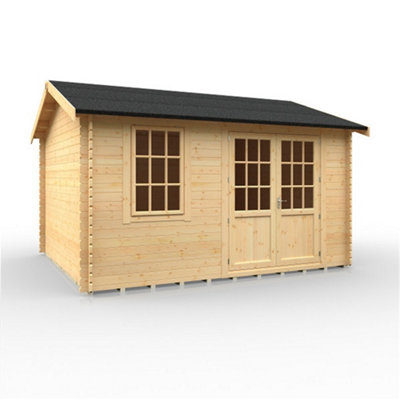 14ft x 12ft (4150mm x 3550mm) Horsforth "The Tallahassee" 28mm Log Cabin With 1 Window