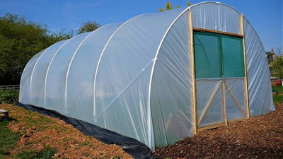 14ft x 18ft Straight Sided Polytunnel Kit, Heavy Duty Professional Greenhouse