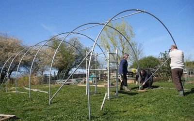 14ft x 18ft Straight Sided Polytunnel Kit, Heavy Duty Professional Greenhouse