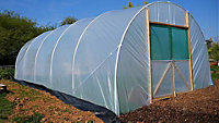 14ft x 24ft Straight Sided Polytunnel Kit, Heavy Duty Professional Greenhouse