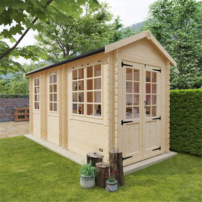14ft x 6ft (4050mm x 1750mm) Horsforth "The Burlington" 19mm Log Cabin with 4 Windows - 3