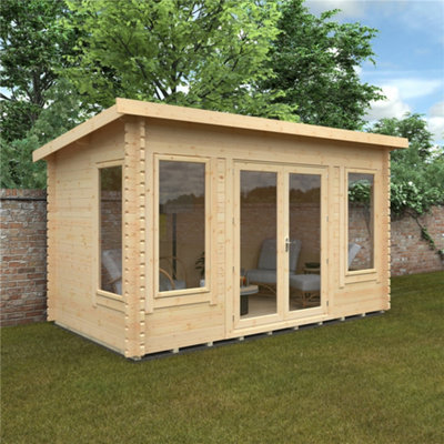 14ft x 8ft (4150mm x 2350mm) Horsforth "The Enfield" 44mm Log Cabin With 4 Opening Windows - 4