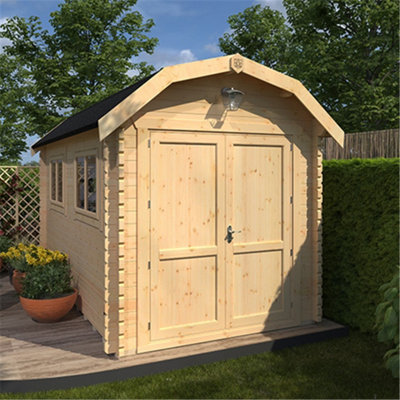 14ft x 8ft (4150mm x 2350mm) Horsforth "The Frankfort Plus" 44mm Log Cabin With 2 Opening Windows - 4