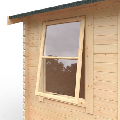 14ft x 8ft (4150mm x 2350mm) Horsforth "The Springfield" 28mm Log Cabin With 2 Opening Window - 6