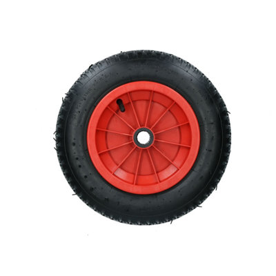 14in Red Wheelbarrow Wheel Tyre Launching 3.50 - 8 Light Weight 4ply 1in Bore