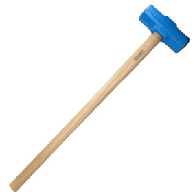 14Lb (6.35kg) Sledge Lump Hammer With Smooth Hickory Wood Shaft Handle