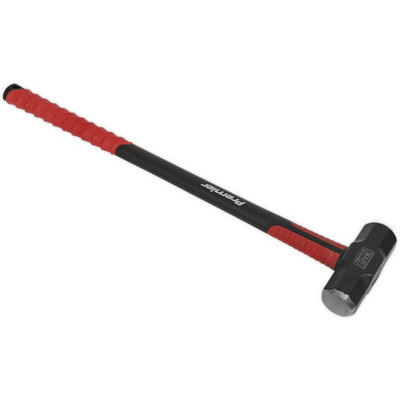 14lb Sledge Hammer - Fibreglass Handle - Rubber Grip - Fine Grained Carbon Steel