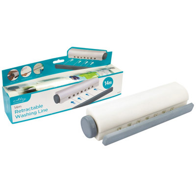 14m 4 Line Retractable Washing Line Airer for Indoor & Out Door Laundry ...