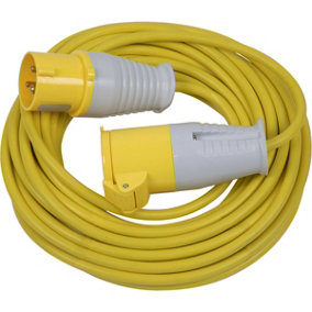 14m Extension Lead Fitted with 16A 110V Plug - Single 110V Socket - 1.5mm Cable