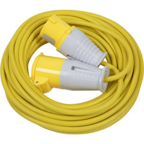 14m Extension Lead Fitted with 16A 110V Plug - Single 110V Socket - 2.5mm Cable