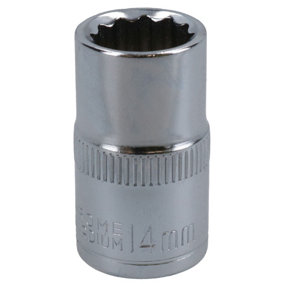 14mm 1/2in Drive Shallow Metric MM Socket 12 Sided Bi-Hex Knurled Ring