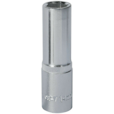 14mm Chrome Vanadium Deep Drive Socket - Durable 1/2 Inch Square Drive Tool