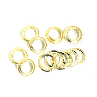14mm Eyelets with Washers, Gold - 100pcs