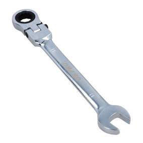 14mm Flexible Headed Ratchet Combination Spanner Wrench with Integrated Lock