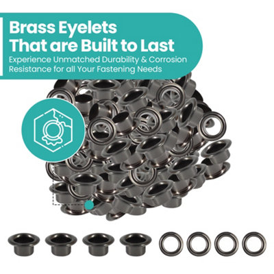 14mm Long Barrell Eyelets with Washers, Gunmetal, 100pcs