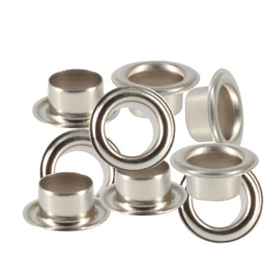14mm Long Barrell Eyelets with Washers, Silver, 100pcs