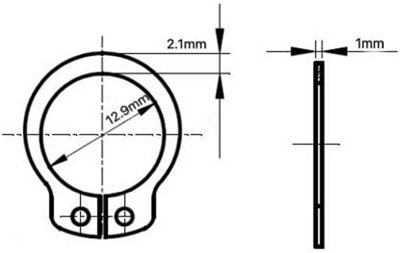 14mm - Pack of 2 - DIN 471 - Stainless Steel 1.4122 External Circlips ...